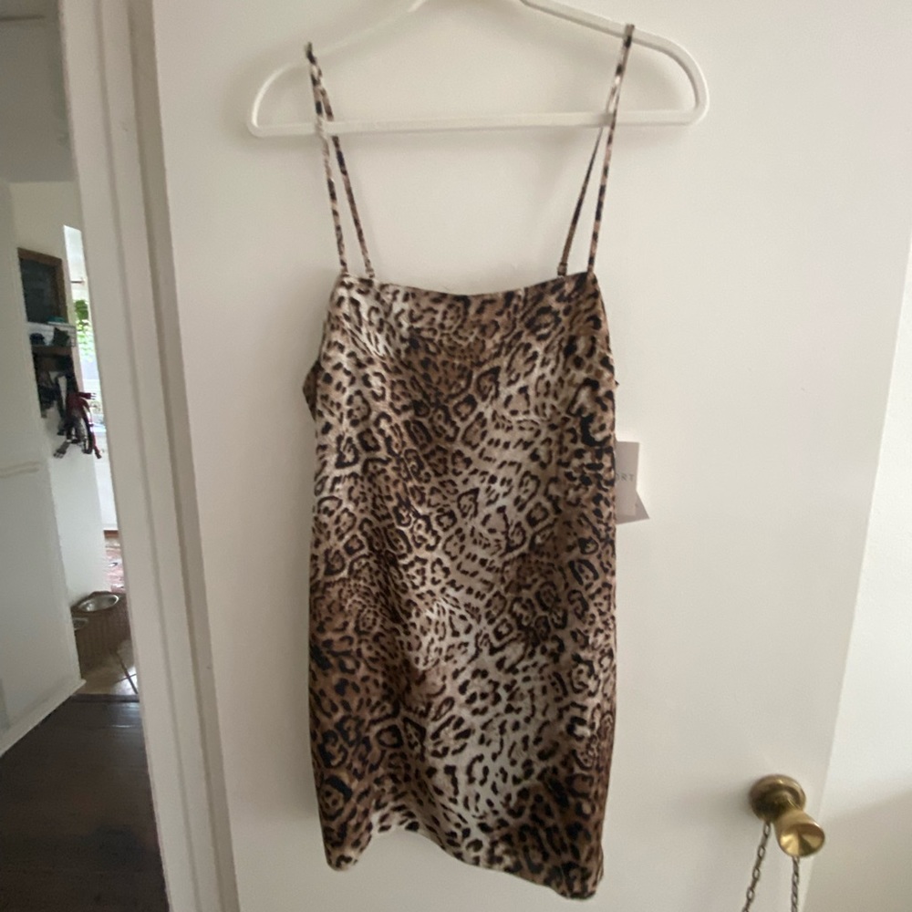 Silk cheetah print dress